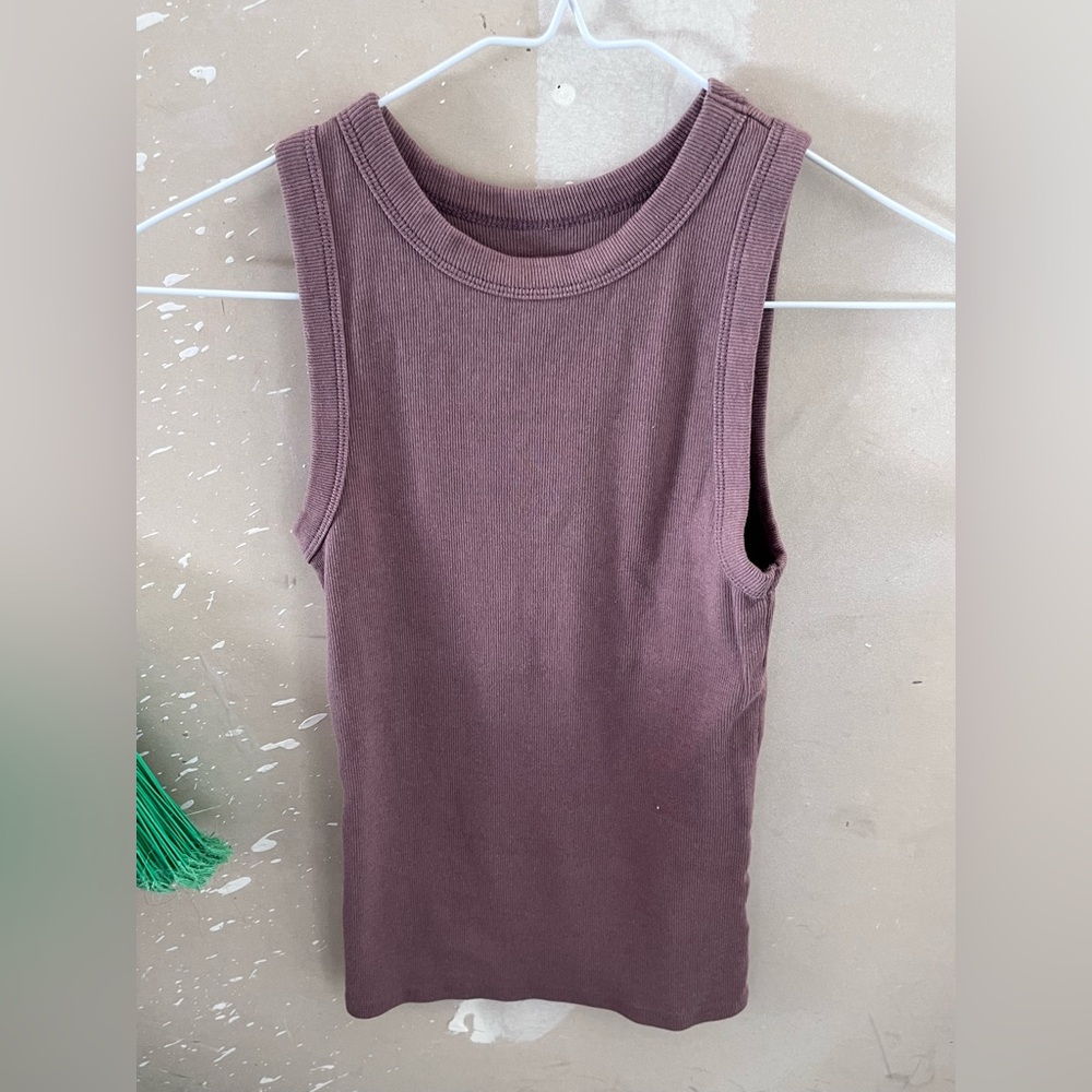 Taupe brown sleeveless tank top